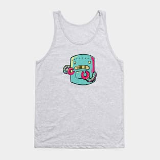 Retro Robot Cartoon Tank Top